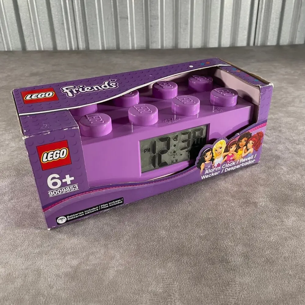 NOS LEGO Friends Brick Alarm Clock Purple Digital LCD 9009853 Girls Kids